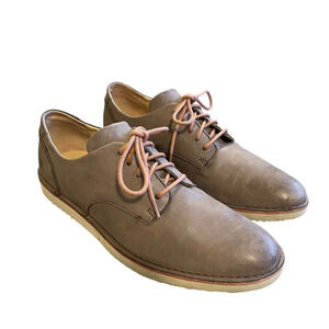 BORN Mens 11 Todd $119 Taupe Leather Oxford Dress Shoes Lace Up Sneaker Gray EUC